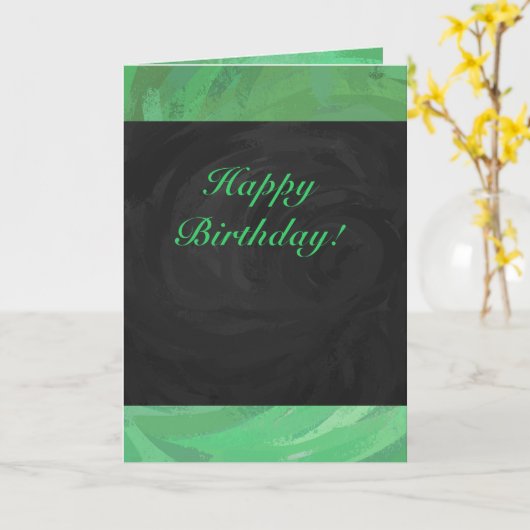 エメラルドクリームアンドブラックパーティー カード (黄色い花)