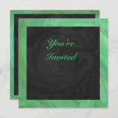 エメラルドクリームアンドブラックパーティー 招待状 (正面/裏面)