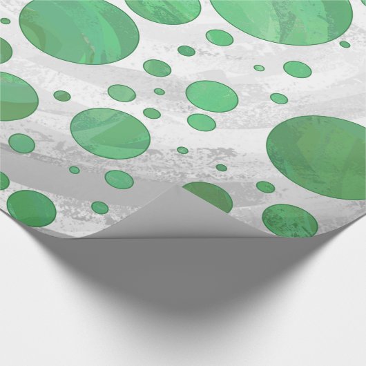 エメラルドクリーム水玉模様 ラッピングペーパー (角)