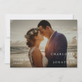 エメラルドグモダンリミニマルン写真結婚の写真 サンキューカード (正面)