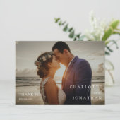 エメラルドグモダンリミニマルン写真結婚の写真 サンキューカード (スタンド正面)