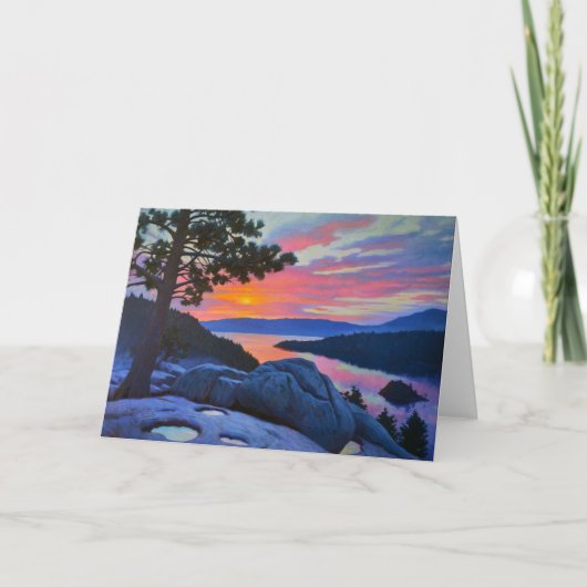 エメラルドグリーティングカード上のピンク カード (正面)