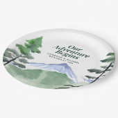 エメラルドグリーナリーマウンテン素朴パイン結婚ズ ペーパープレート (アングル)