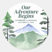 エメラルドグリーナリーマウンテン素朴パイン結婚ズ ラウンドシール (正面)