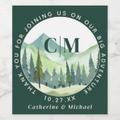 エメラルドグリーナリーマウンテン素朴パイン結婚ズ ワインラベル (シングルラベル)