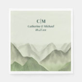 エメラルドグリーナリーマウンテン素朴ミスト結婚ズ スタンダードランチョンナプキン (正面)