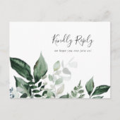 エメラルドグリーナリーメニュー選択ウェディングRSVPポストカード インビテーションポストカード (正面)