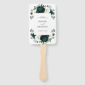 エメラルドグリーナリーユーカリフローラ結婚式 プログラム ハンドファン (正面)