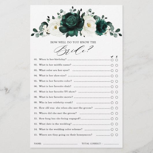 エメラルドグリーナリーユーカリブライダルシャワーゲーム (正面)