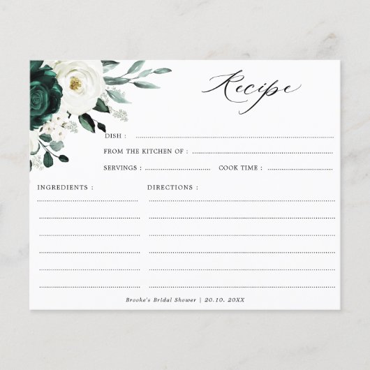 エメラルドグリーナリーユーカリブライダルシャワーレシピ (正面)