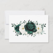 エメラルドグリーナリーユーカリプトゥスホワイトフローラ結婚ズ サンキューカード (裏面)