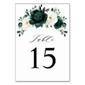 エメラルドグリーナリーユーカリプトゥスホワイトフローラ結婚ズ テーブルナンバー (正面)