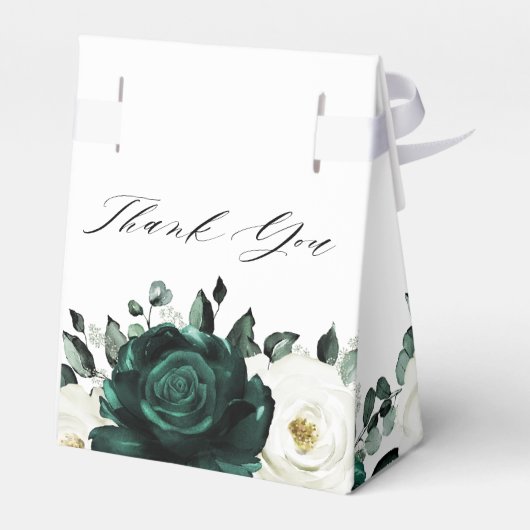 エメラルドグリーナリーユーカリプトゥスホワイトフローラ結婚ズ フェイバーボックス (裏面サイド)