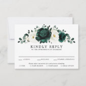 エメラルドグリーナリーユーカリプトゥスホワイトフローラ結婚ズ 出欠カード (正面)