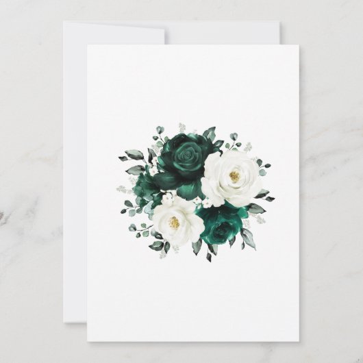 エメラルドグリーナリーユーカリプトゥスホワイトブライダルシャワー 招待状 (裏面)