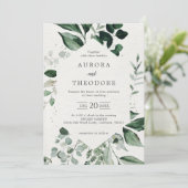 エメラルドグリーナリーユーカリ結婚植物学 招待状 (スタンド正面)