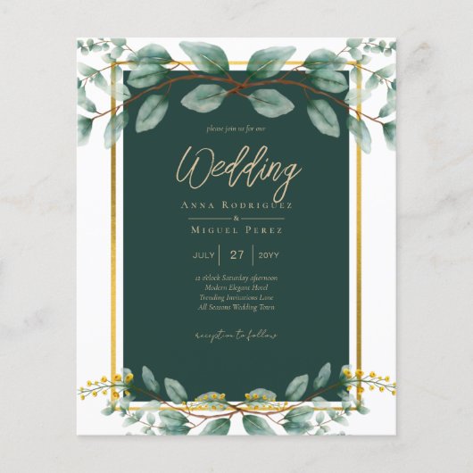 エメラルドグリーナリーユーカリ金ゴールドフローラホワイト チラシ (正面)