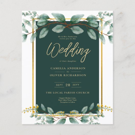 エメラルドグリーナリーユーカリ金ゴールドフローラホワイト チラシ (正面)