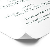 エメラルドグリーナリーヴィンテージウェディングバーメニュー ポスター (角)