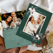 エメラルドグリーナリーヴィンテージクリスマスツーフォト シーズンカード