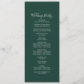 エメラルドグリーナリー座標結婚式 プログラム (裏面)