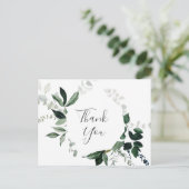 エメラルドグリーンありがとうはがき ポストカード (スタンド正面)