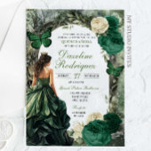 エメラルドグリーンお洒落フォレストキンセアニェラ アクリル招待状