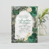 エメラルドグリーンお洒落フォレストキンセアニェラ 招待状 (スタンド正面)