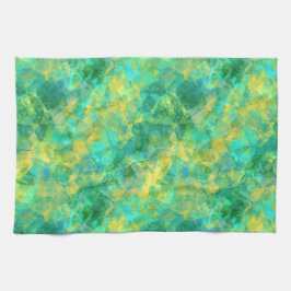 エメラルドグリーンくしゃくしゃした食感 キッチンタオル