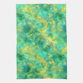 エメラルドグリーンくしゃくしゃした食感 キッチンタオル (縦)