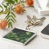 エメラルドグリーンつる植物フローラキーチェーン キーホルダー (側面)