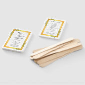 エメラルドグリーンつる植物金ゴールドエレガントウェディングプログラム ハンドファン (組立なし)