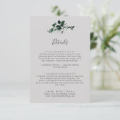 エメラルドグリーンとグレイのウェディング詳細 エンクロージャーカード (スタンド正面)