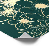 エメラルドグリーンとゴールドのウェディング ウェルカム ポスター (角)