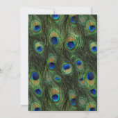 エメラルドグリーンとゴールドのピーコックの結婚式 招待状 (裏面)