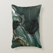 エメラルドグリーンとゴールドの大理石、マーブル背景 アクセントクッション (正面(垂直))