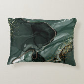 エメラルドグリーンとゴールドの大理石、マーブル背景 アクセントクッション (裏面)
