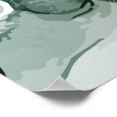 エメラルドグリーンとゴールドの大理石、大理石の背景 ポスター (角)