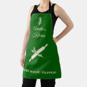 エメラルドグリーンとシャンパン転が金ゴールドのピンハーブ エプロン (インサイチュ)