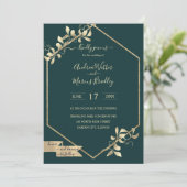 エメラルドグリーンとシャンパン 招待状 (スタンド正面)