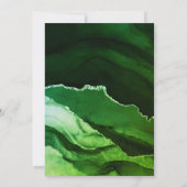 エメラルドグリーンとシルバーのカリグラフィー・セーブ・ザ・デート 招待状 (裏面)