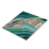 エメラルドグリーンとトープ大理石 タイル (側面)