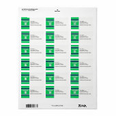 エメラルドグリーンとネイビーストライプホワイトのチームジャージー ラベル (フルシート)