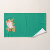 エメラルドグリーンとパンパスグラス バスタオルセット (ハンドタオル)