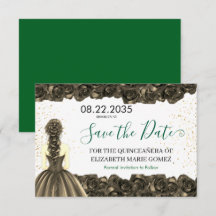 エメラルドグリーンとブラックのケンセイエラ Save the Date