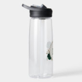 エメラルドグリーンとベージュ金ゴールドの花 ウォーターボトル (右面)