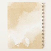 エメラルドグリーンとベージュ金ゴールドの花 プランナー手帳 (裏面)