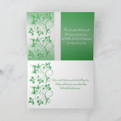 エメラルドグリーンとホワイトの感謝カード サンキューカード (内部)