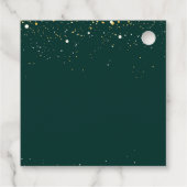 エメラルドグリーンとホワイト金ゴールド牡丹結婚ズ フェイバータグ (裏面)