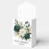 エメラルドグリーンとホワイト金ゴールド牡丹結婚ズ フェイバーボックス (オープン)